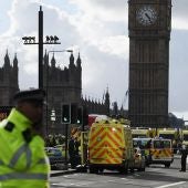 Las ambulancias en el lugar del ataque en Londres