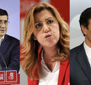 Patxi López, Susana Díaz y Pedro Sánchez Patxi López, Susana Díaz y Pedro Sánchez
