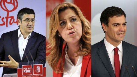 Patxi L&oacute;pez, Susana D&iacute;az y Pedro S&aacute;nchez