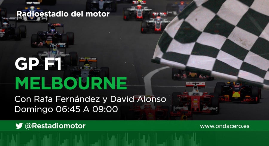 Escucha en directo el Gran Premio de Melbourne de Fórmula 1 a través de la Onda Media (954 am), ondacero.es y la APP de Onda Cero Escucha en directo el Gran Premio de Melbourne de Fórmula 1 a través de la Onda Media (954 am), ondacero.es y la APP de Onda Cero