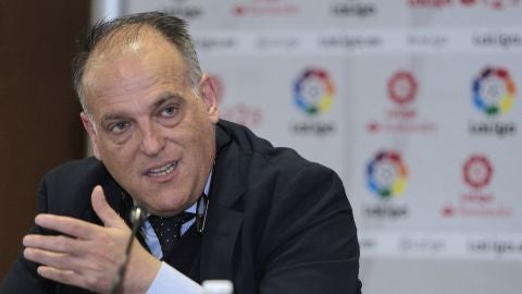 Javier Tebas en un acto de LaLiga