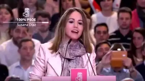 Estela Goikoetxea, la socialista que fue telonera de Susana Díaz durante su anuncio de presentación a las primarias Estela Goikoetxea, la socialista que fue telonera de Susana Díaz durante su anuncio de presentación a las primarias