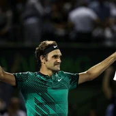 Federer celebra una victoria Federer celebra una victoria