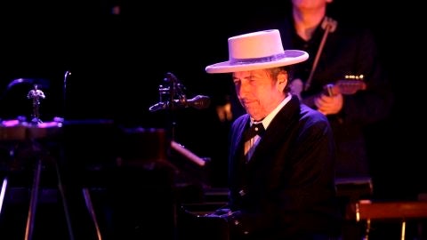 El músico Bob Dylan durante un concierto