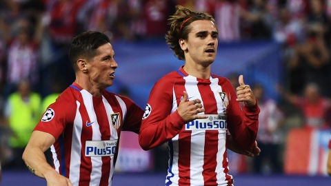 Griezmann, celebra un gol al Leicester