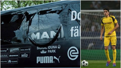 La luna rota del autob&uacute;s del Borussia Dortmund