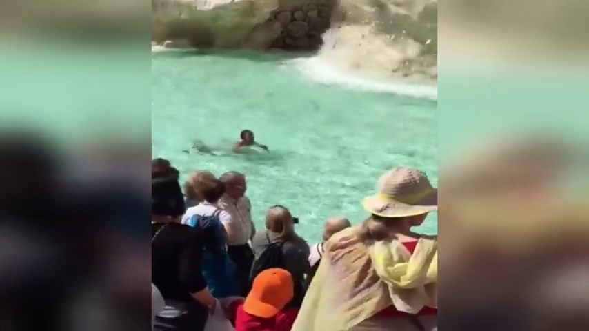 Detenido por bañarse desnudo en la Fontana di Trevi Detenido por bañarse desnudo en la Fontana di Trevi