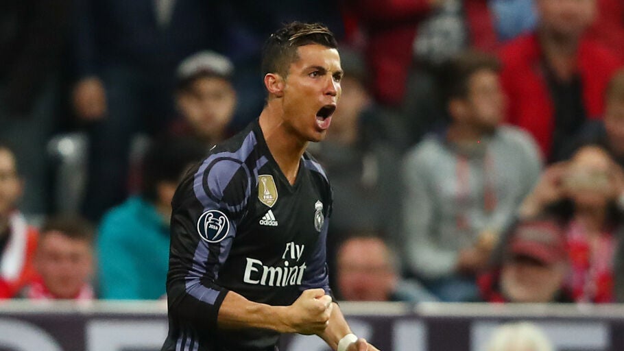 Cristiano Ronaldo celebra su primer gol ante el Bayern de M&uacute;nich