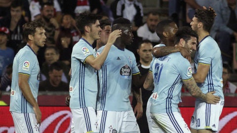 El Celta de Vigo celebra un gol