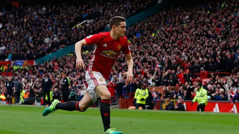Ander Herrera celebra su gol ante el Chelsea Ander Herrera celebra su gol ante el Chelsea