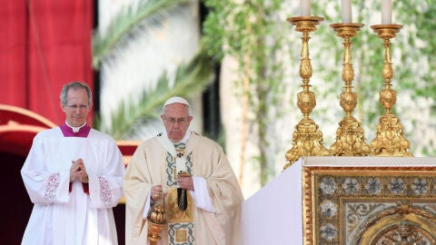 El Papa Francisco durante la misa del Domingo de Resurrecci&oacute;n