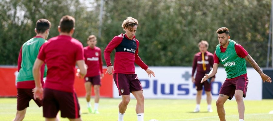 Griezmann, en el entrenamiento del Atleti Griezmann, en el entrenamiento del Atleti
