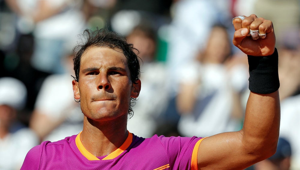 Rafa Nadal celebra su victoria en Montecarlo