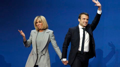 Emmanuel Macron y Brigitte Trogneux