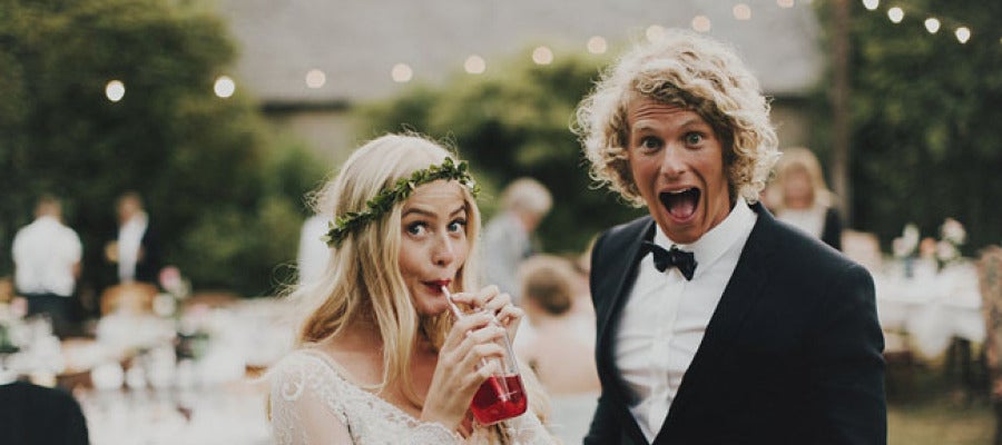 Una pareja en su boda Una pareja en su boda