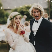Una pareja en su boda Una pareja en su boda