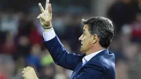 El entrenador del Málaga, Míchel. El entrenador del Málaga, Míchel.