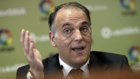 Javier Tebas durante un acto