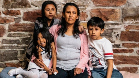 Jeanette Vizguerra y su familia