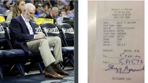 La generosa propina de Gregg Popovich