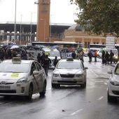 Taxistas en una concentración en Madrid (Archivo)
