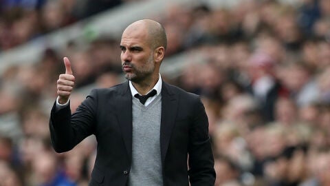 Guardiola, en un partido con el Manchester City