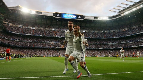 Sergio Ramos y Cristiano Ronaldo celebran el gol del portugu&eacute;s