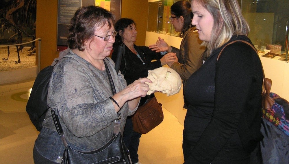 Visitantes en el Museo Paleontológico de Elche. 