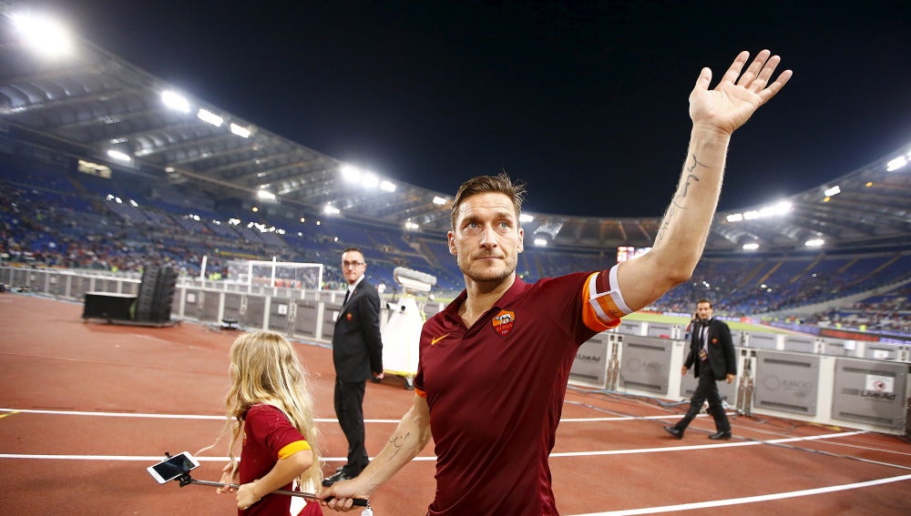 Francesco Totti, tras un partido con la Roma
