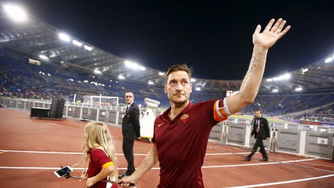 Francesco Totti, tras un partido con la Roma