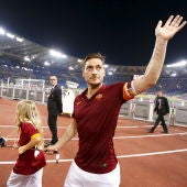 Francesco Totti, tras un partido con la Roma