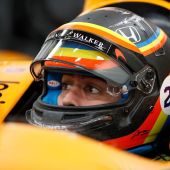 Fernando Alonso, en su monoplaza de la Indy 500