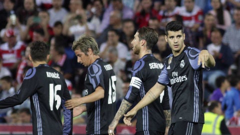 Morata celebra un gol 