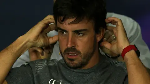 Fernando Alonso, durante una rueda de prensa Fernando Alonso, durante una rueda de prensa