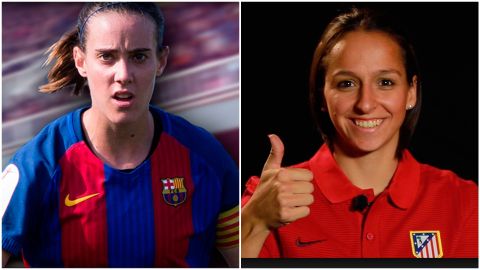 Marta Unz&uacute;e (FC Barcelona) y Marta Corredera (Atl&eacute;tico de Madrid)