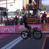 Gorka Izaguirre, celebrando su victoria en el Giro de Italia Gorka Izaguirre, celebrando su victoria en el Giro de Italia