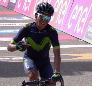 Nairo Quintana celebra su victoria en el Blockhaus Nairo Quintana celebra su victoria en el Blockhaus