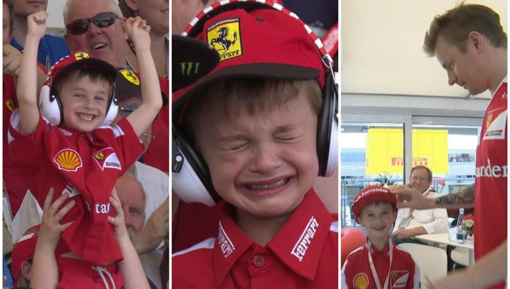 En niño fan de Ferrari, protagonista del GP de España