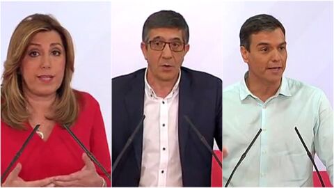D&iacute;az, L&oacute;pez y S&aacute;nchez en un momento del debate