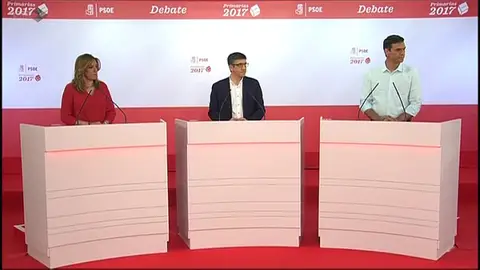 Los tres candidatos a las primarias del PSOE Los tres candidatos a las primarias del PSOE