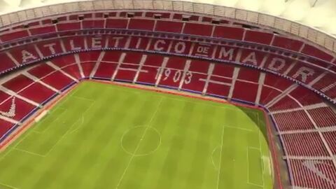 Aspecto de la grada del Wanda Metropolitano en una recreaci&oacute;n virtual
