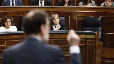 El presidente del Gobierno, Mariano Rajoy, en el Congreso
