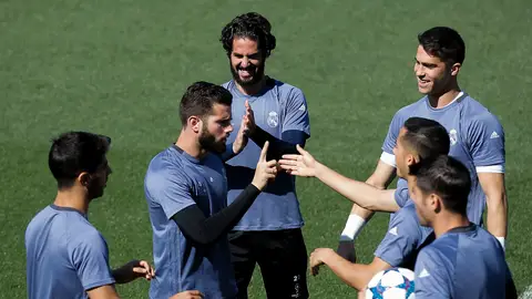 Nacho Fernández, en un entrenamiento del Real Madrid Nacho Fernández, en un entrenamiento del Real Madrid