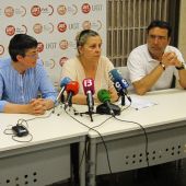 Juana María Jaume, María Llanos, María Martín y José García en la sede de UGT Illes Balears.