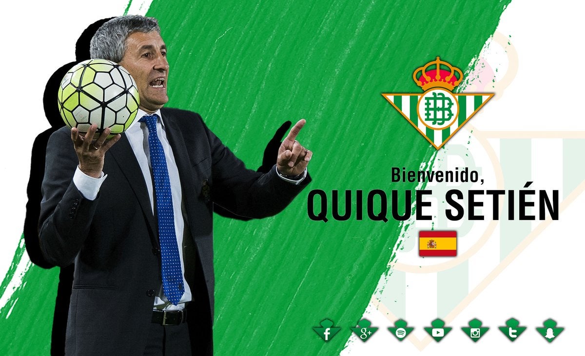 Quique Setién, nuevo entrenador del Betis para las tres próximas temporadas Quique Setién, nuevo entrenador del Betis para las tres próximas temporadas