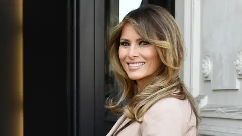 Melania Trump, muy sonriente Melania Trump
