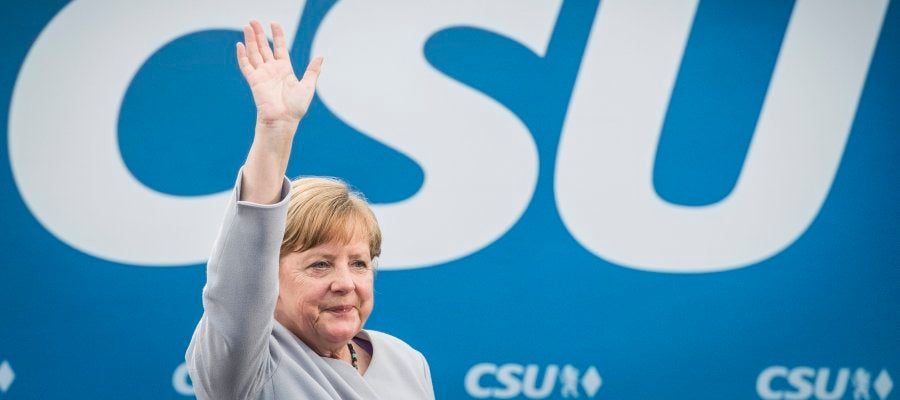 Angela Merkel durante un acto electoral en en el sur de Alemania Angela Merkel durante un acto electoral en en el sur de Alemania