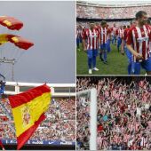 Fiesta colchonera en el Vicente Calderón en el partido de despedida al estadio rojiblanco