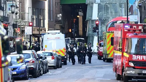Fuerzas de seguridad en Londres tras el doble atentado Fuerzas de seguridad en Londres tras el doble atentado