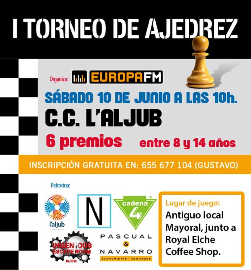 El centro comercial l’Aljub acoge el I Torneo de Ajedrez de Europa FM Elche El centro comercial l’Aljub acoge el I Torneo de Ajedrez de Europa FM Elche